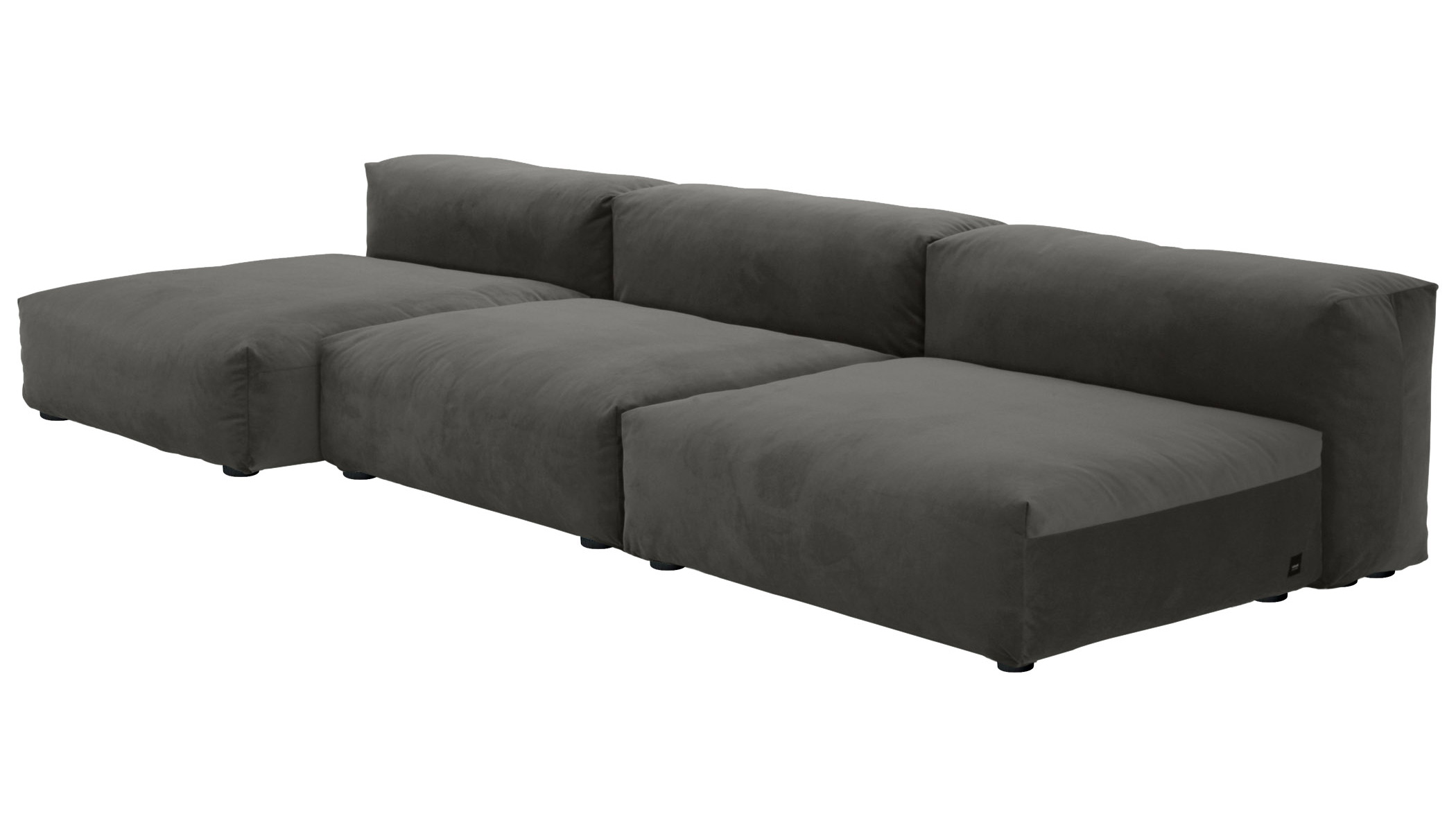  Sofa 1 Large 2 Medium 3 Side Velvet dark grey