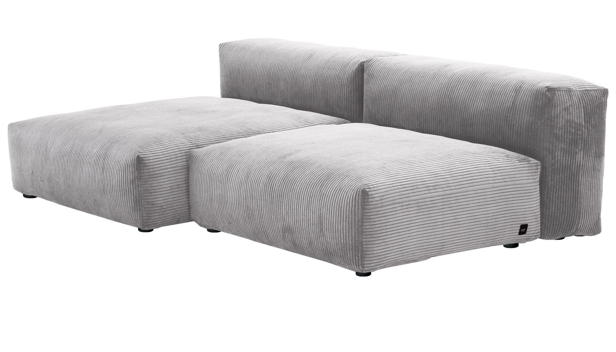  Sofa 1 Large 1 Medium 2 Side Cord Velours light grey