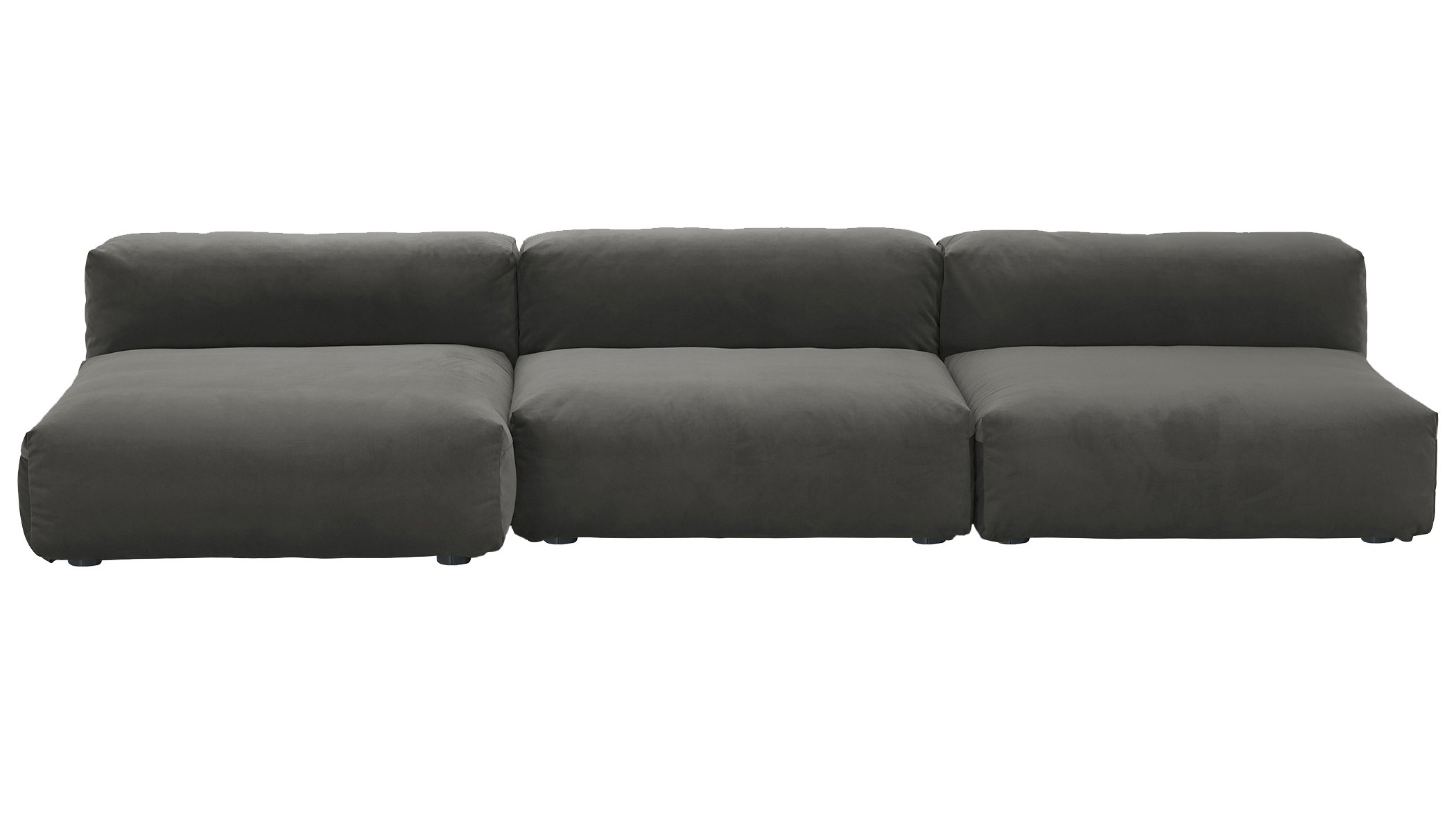  Sofa 1 Large 2 Medium 3 Side Velvet dark grey