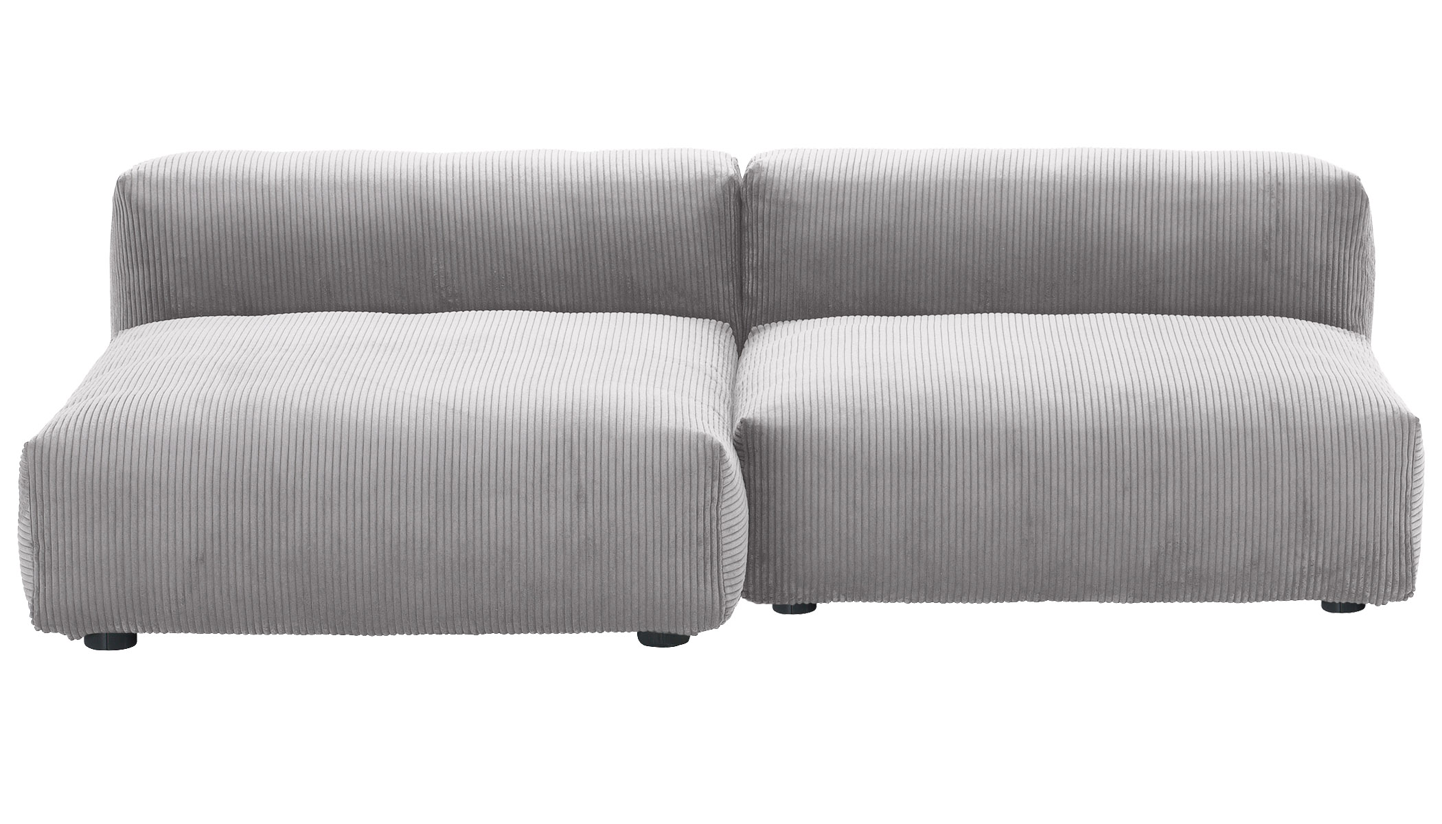  Sofa 1 Large 1 Medium 2 Side Cord Velours light grey